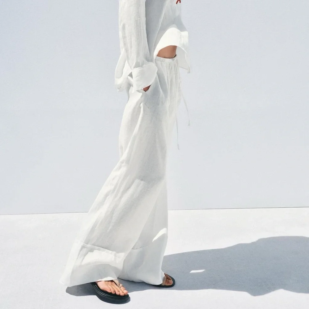 100% linen Palazzo pants Zw collection